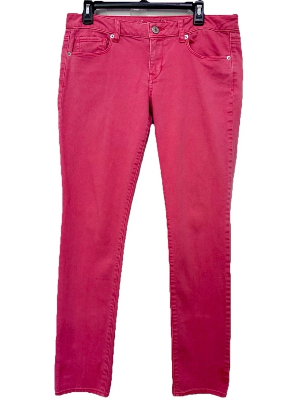 American Eagle Womens Size 10 Coral Pink 5 Pkt Cotton Stretch Skinny Jeans